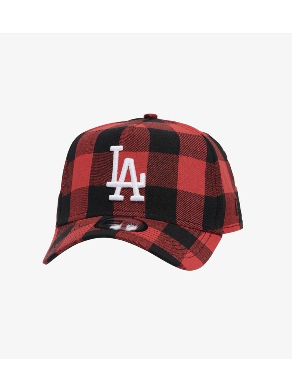 New Era Red & Black Buffalo Plaid LA Baseball Cap
